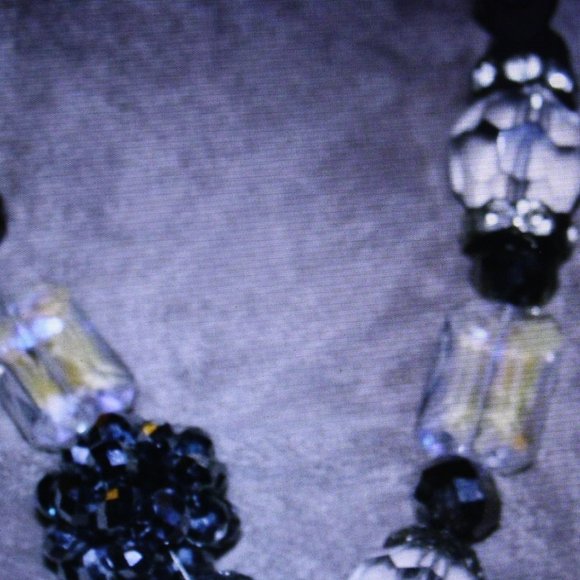 Vintage Chunky Cross & Swarovski Crystal Beaded Necklace - Picture 3 of 9